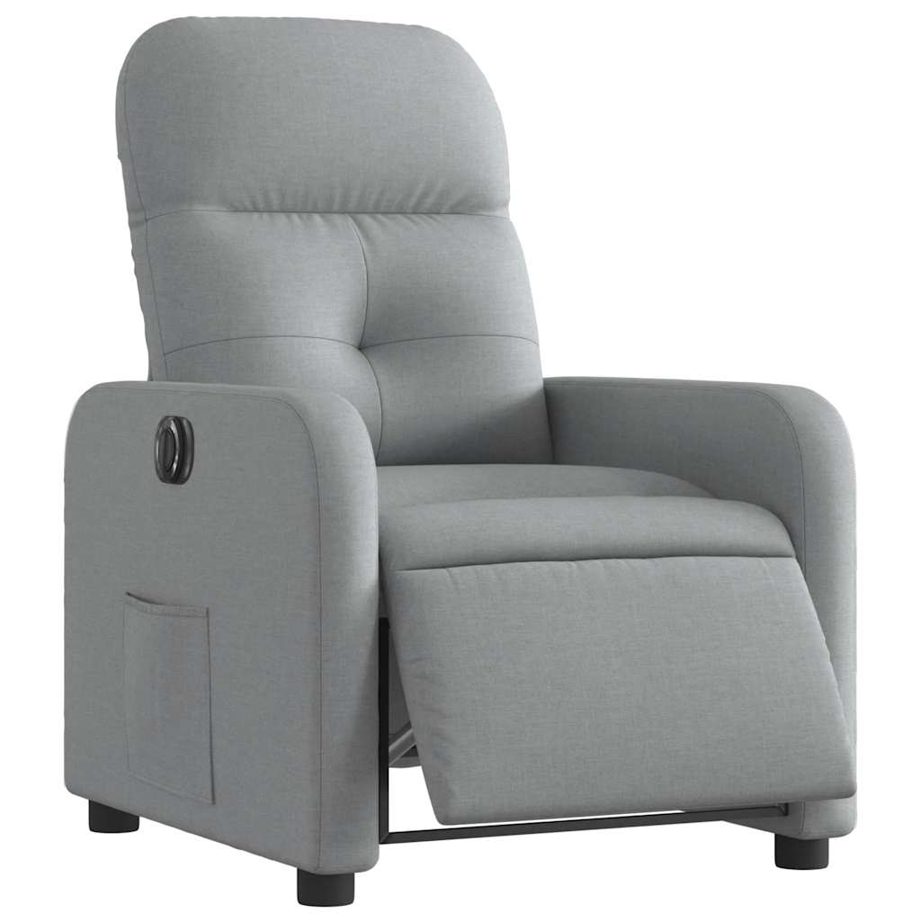 Poltrona Elettrica Reclinabile Grigio Chiaro in Tessuto | homemem39