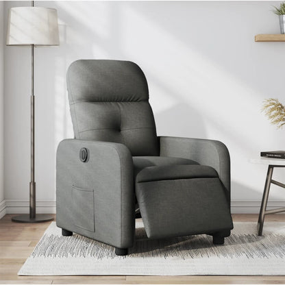 Poltrona Elettrica Reclinabile Grigio Scuro in Tessuto | homemem39