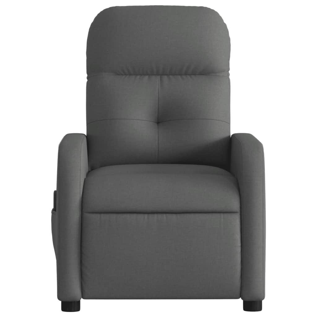 Poltrona Reclinabile Massaggio Elettrica Grigio Scuro Tessuto - homemem39