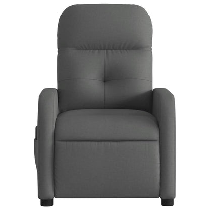 Poltrona Reclinabile Massaggio Elettrica Grigio Scuro Tessuto - homemem39