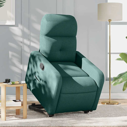 Poltrona Alzapersona Reclinabile Verde Scuro in Tessuto | homemem39