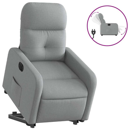Poltrona Reclinante Alzapersona Elettrica Grigio Chiaro Tessuto | homemem39