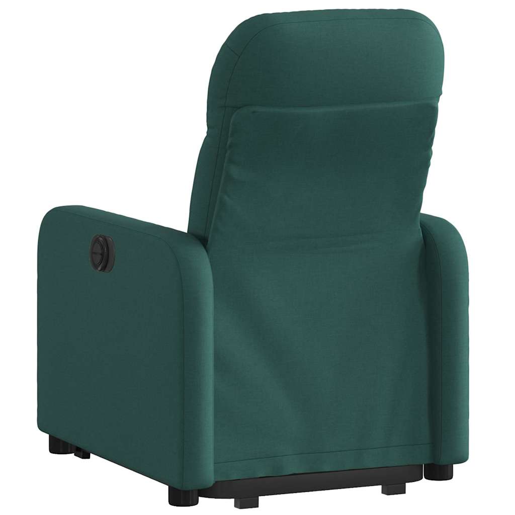 Poltrona Alzapersona Reclinabile Elettrica Verde Scuro Tessuto | homemem39