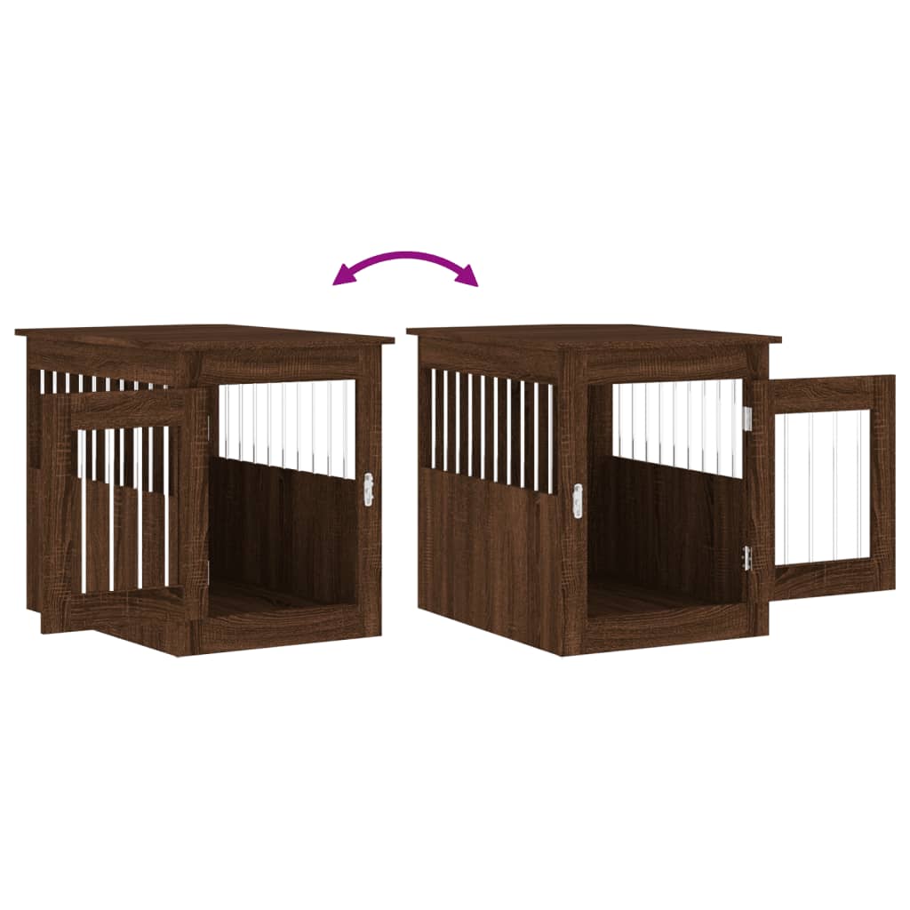 Gabbia Cani Arredamento Rovere Marrone 55x75x65cm Multistrato - homemem39