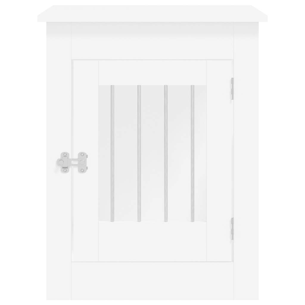 Gabbia Cani da Arredamento Bianca 55x80x68cm Legno Multistrato - homemem39