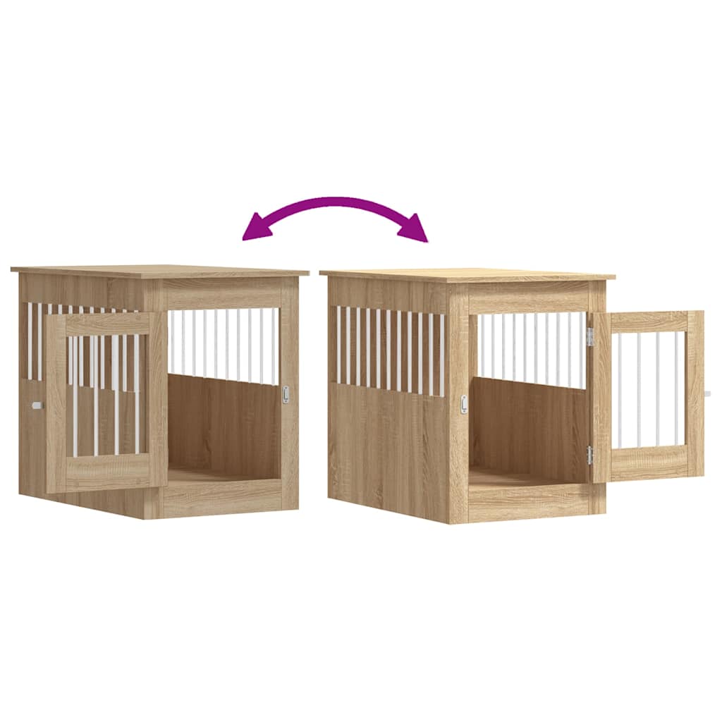 Gabbia Cani da Arredamento Rovere Sonoma 55x80x68cm Multistrato - homemem39
