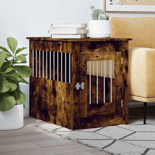 Gabbia Cani da Arredamento Rovere Fumo 55x80x68cm Multistrato - homemem39