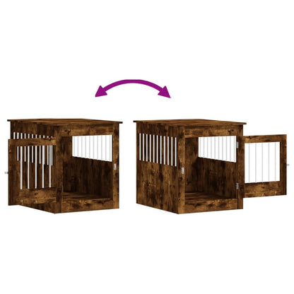 Gabbia Cani da Arredamento Rovere Fumo 64,5x80x71cm Multistrato - homemem39