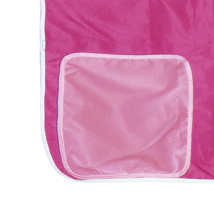 Letto a Soppalco con Tende Bambini Rosa 90x200 cm Massello Pino - homemem39