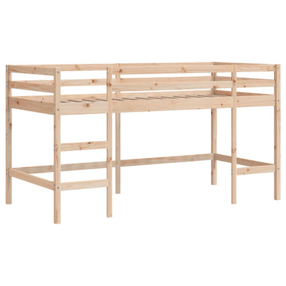 Letto a Soppalco con Tunnel Bambini Blu 80x200cm Massello Pino