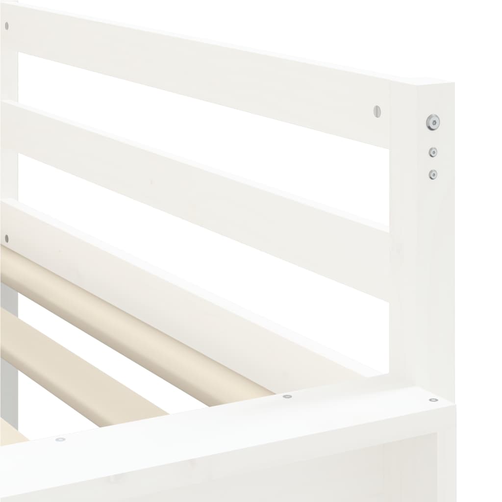 Letto a Soppalco con Torre Bambini Blu 90x190cm Massello Pino