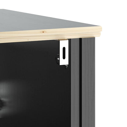 Set Mobili da Bagno 2 pz BERG Nero in Legno Massello di Pino | homemem39