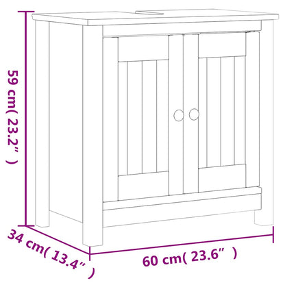 Set Mobili da Bagno 2 pz BERG Nero in Legno Massello di Pino | homemem39