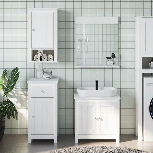 Set Mobili da Bagno 3 pz BERG Bianco in Legno Massello di Pino | homemem39