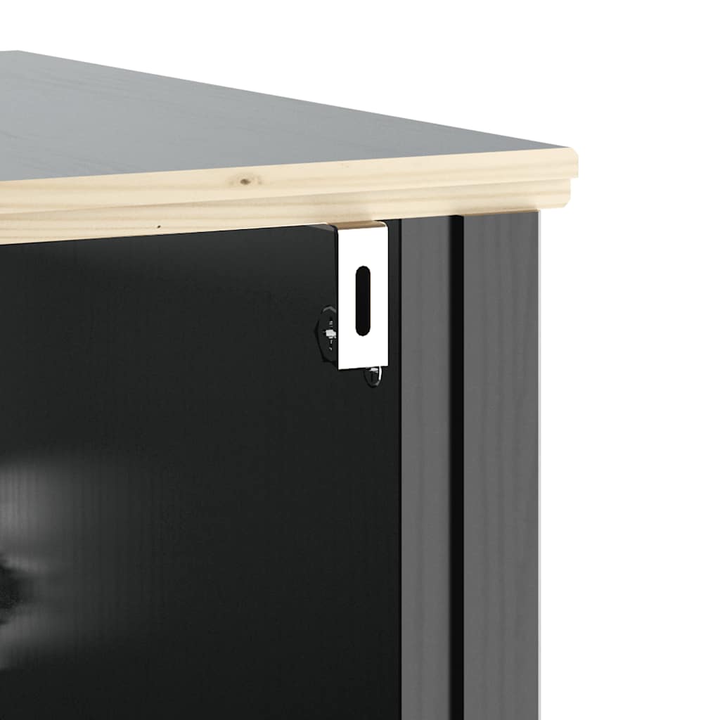 Set Mobili da Bagno 3 pz BERG Nero in Legno Massello di Pino | homemem39