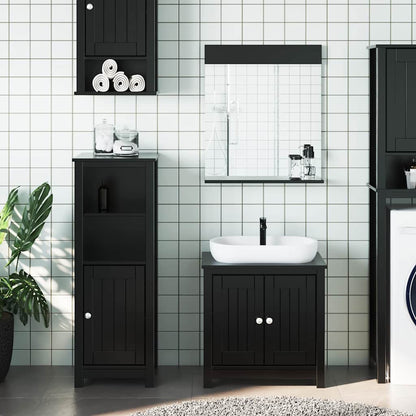 Set Mobili da Bagno 3 pz BERG Nero in Legno Massello di Pino | homemem39