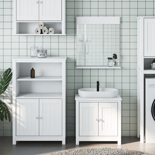 Set Mobili da Bagno 3 pz BERG Bianco in Legno Massello di Pino | homemem39
