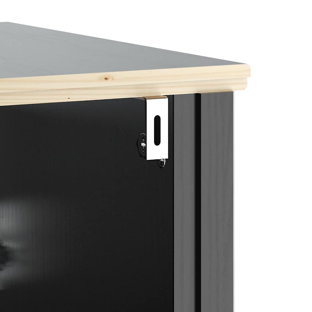 Set Mobili da Bagno 4 pz BERG Nero in Legno Massello di Pino | homemem39