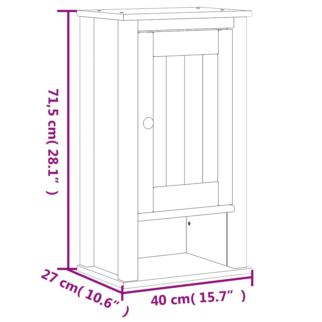 Set Mobili da Bagno 4 pz BERG Nero in Legno Massello di Pino | homemem39