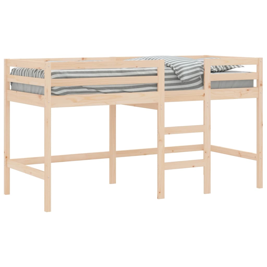 Letto Soppalco con Scala Bambini 90x200 cm Legno Massello Pino - homemem39