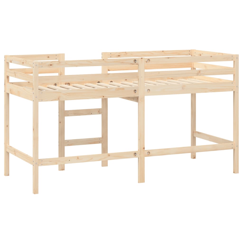 Letto Soppalco con Scala Bambini 90x200 cm Legno Massello Pino - homemem39