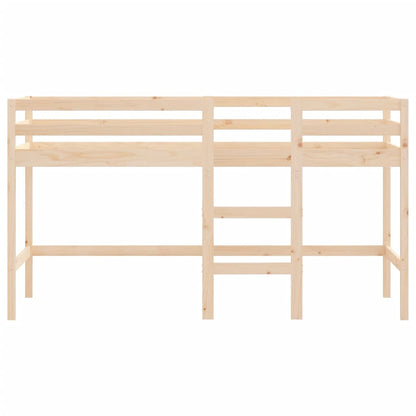 Letto Soppalco con Scala Bambini 90x190 cm Legno Massello Pino