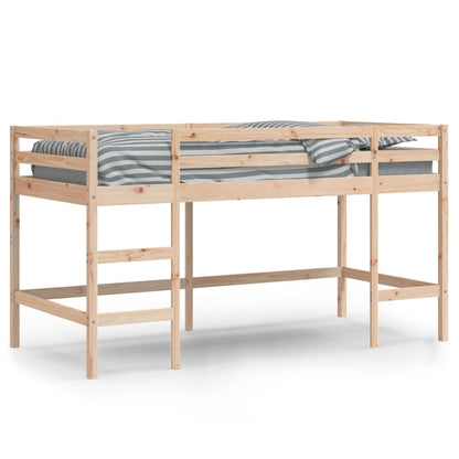 Letto Soppalco con Scala Bambini 90x200 cm Legno Massello Pino - homemem39