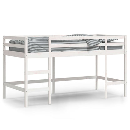 Letto Soppalco con Scala Bambini 90x190 cm Legno Massello Pino - homemem39