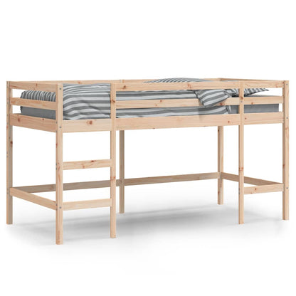 Letto Soppalco con Scala Bambini 90x190 cm Legno Massello Pino | homemem39