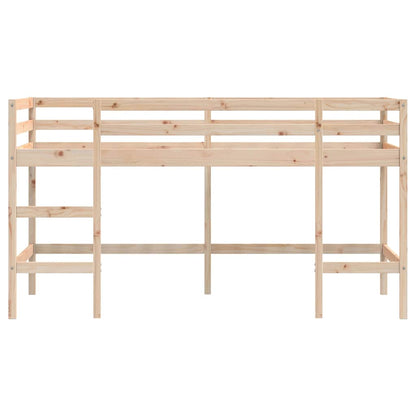 Letto Soppalco con Scala Bambini 90x190 cm Legno Massello Pino | homemem39