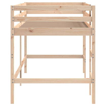 Letto Soppalco con Scala Bambini 90x190 cm Legno Massello Pino | homemem39