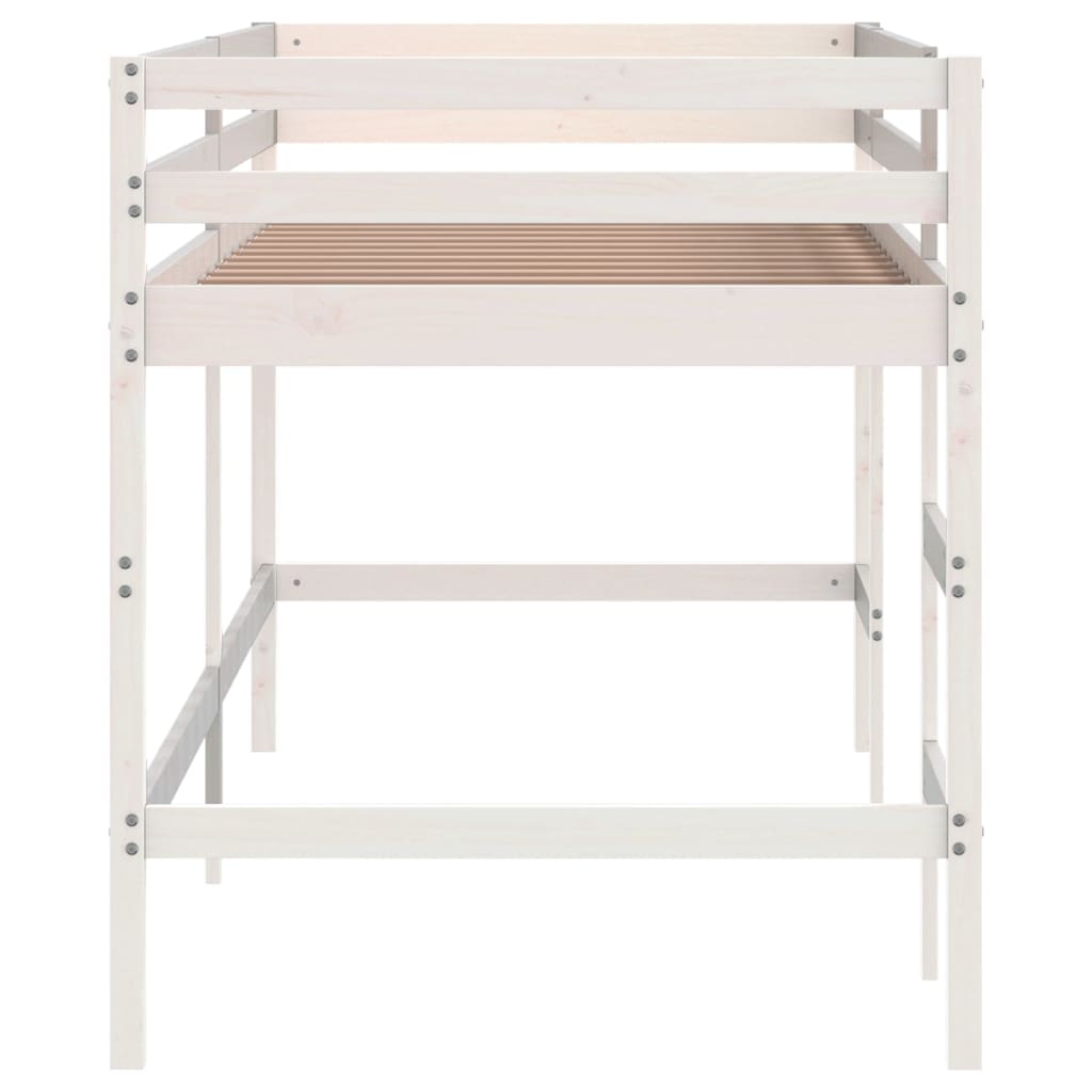 Letto Soppalco con Scala Bambini 90x190 cm Legno Massello Pino - homemem39