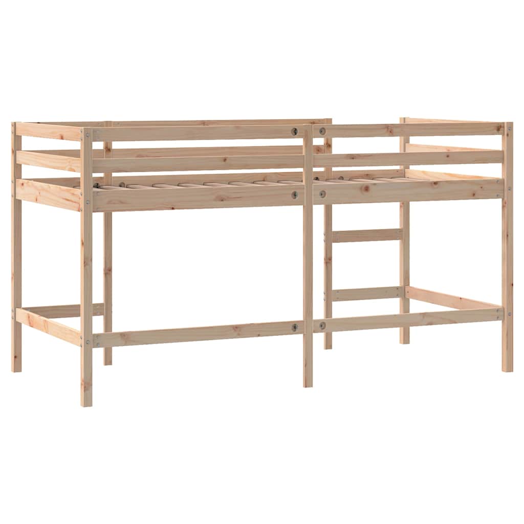 Letto Soppalco con Scala Bambini 90x190 cm Legno Massello Pino | homemem39
