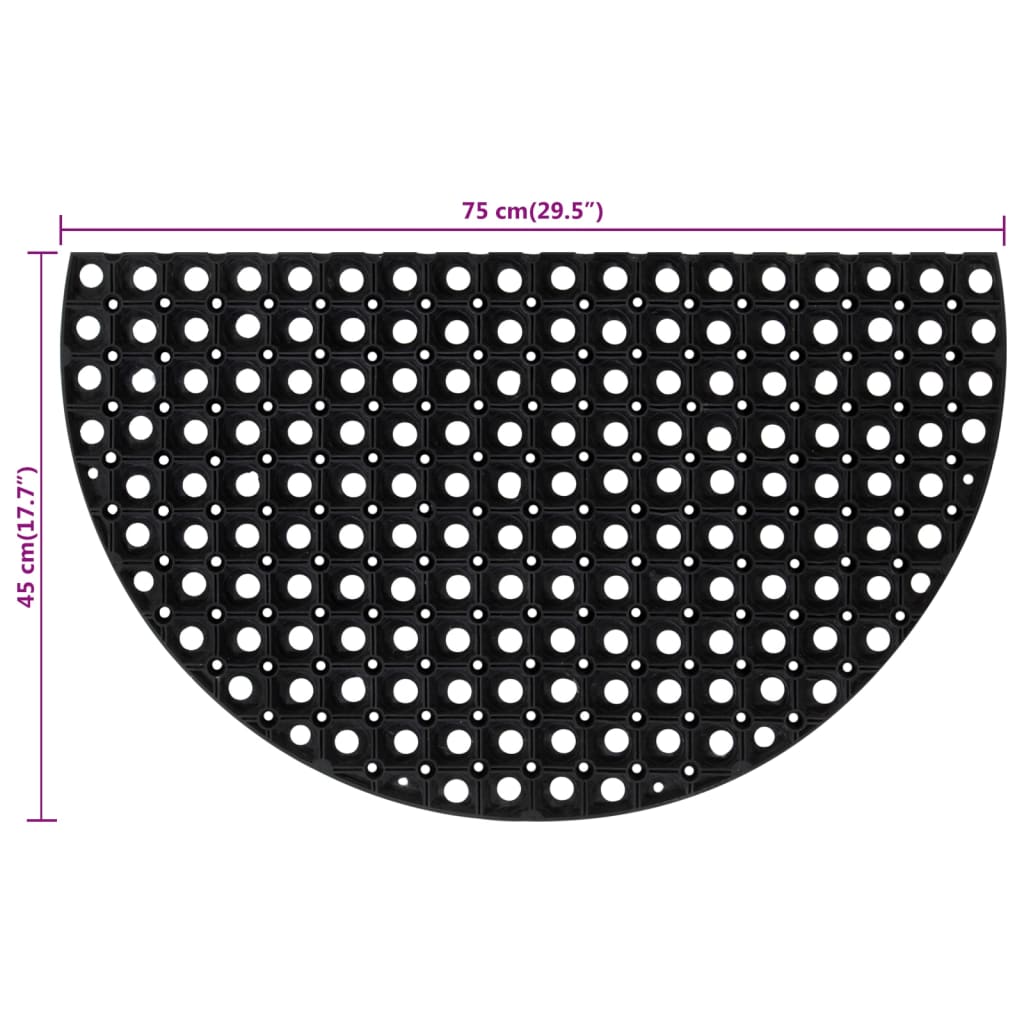 Zerbino Mezzo Rotondo 45x75 cm in Gomma