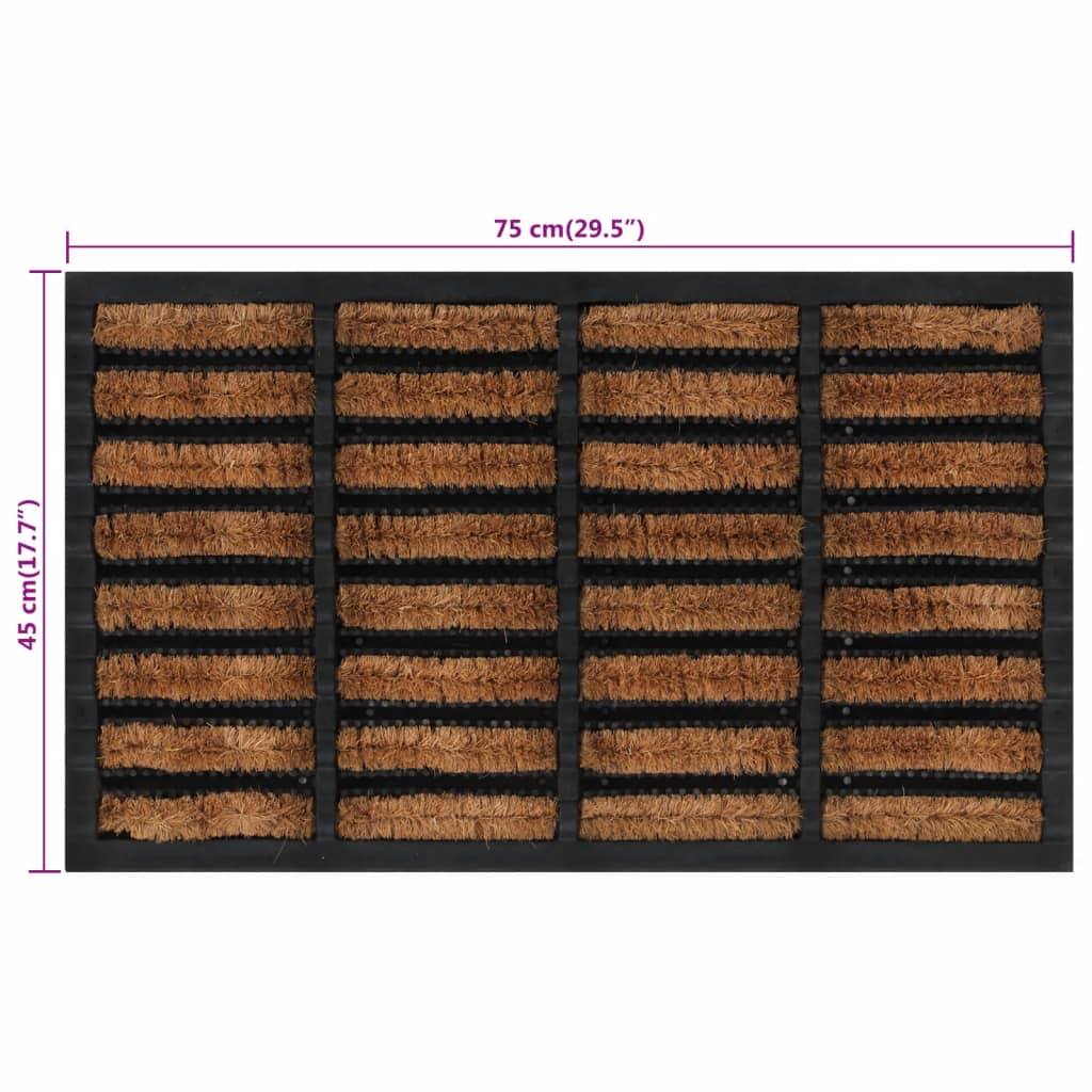 Zerbino Rettangolare 45x75 cm in Gomma e Fibra di Cocco | homemem39