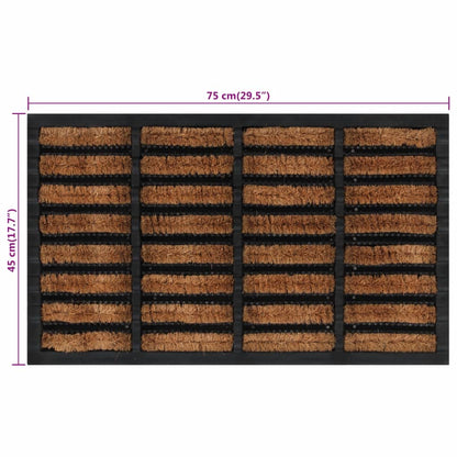 Zerbino Rettangolare 45x75 cm in Gomma e Fibra di Cocco | homemem39