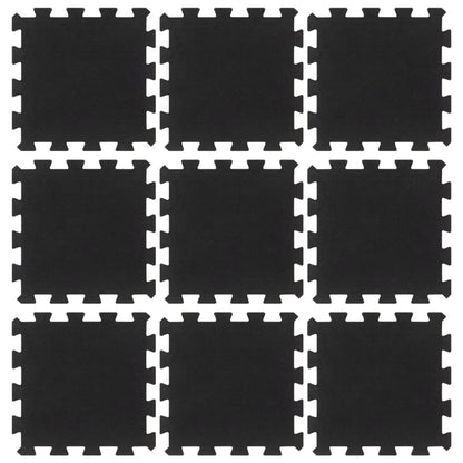 Piastrelle per Pavimenti in Gomma 9 pz Nere 16 mm 30x30 cm | homemem39