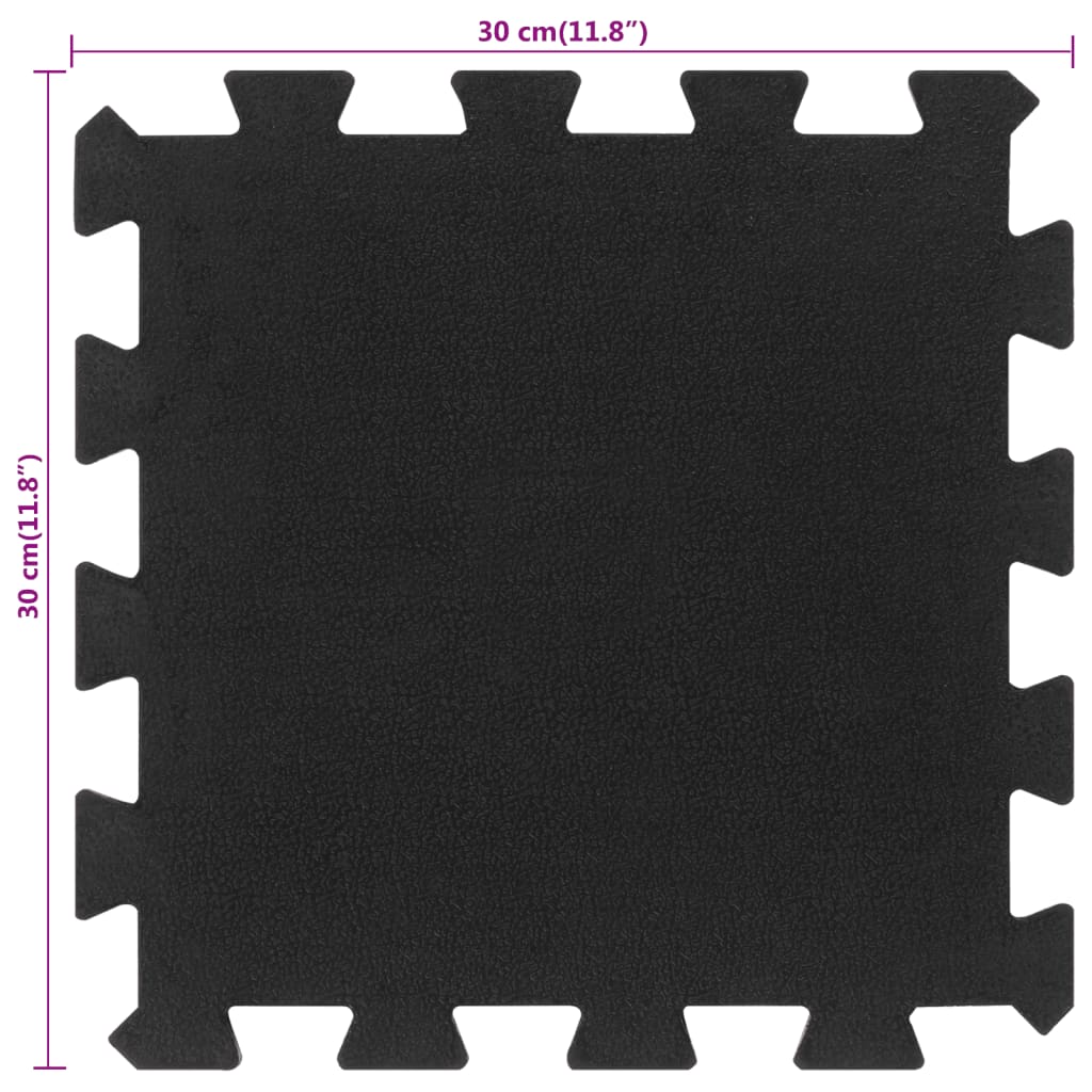 Piastrelle per Pavimenti in Gomma 9 pz Nere 16 mm 30x30 cm | homemem39