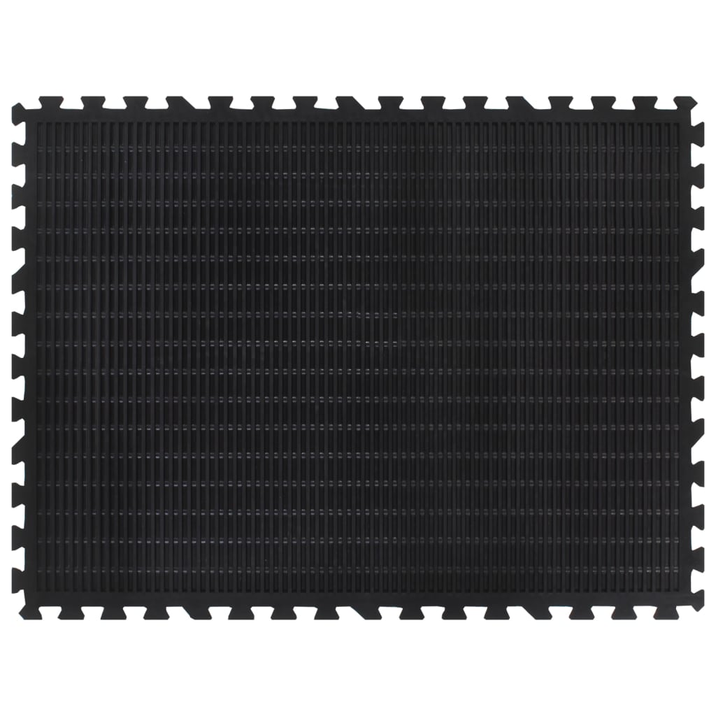 Piastrella per Pavimenti in Gomma Nera 12 mm 90x120 cm | homemem39