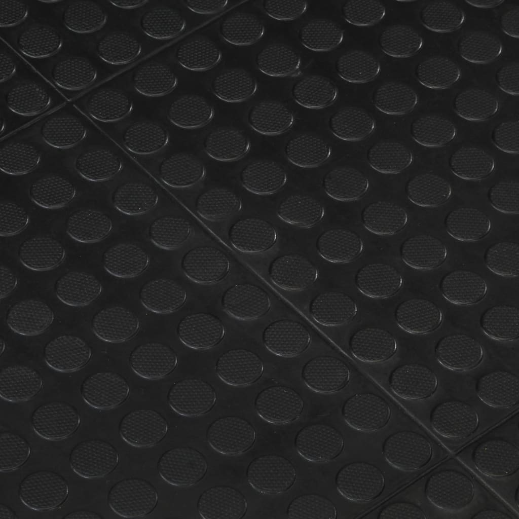 Piastrella per Pavimenti in Gomma Nera 12 mm 90x120 cm | homemem39