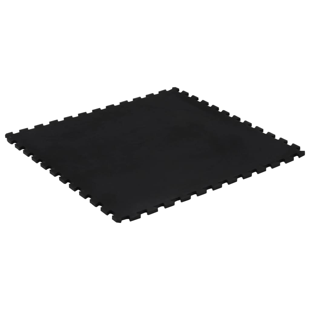 Piastrella per Pavimenti in Gomma Nera 12 mm 100x100 cm | homemem39