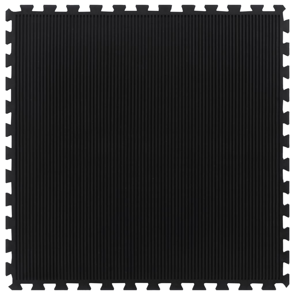 Piastrella per Pavimenti in Gomma Nera 12 mm 100x100 cm | homemem39