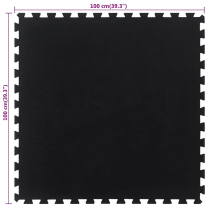 Piastrella per Pavimenti in Gomma Nera 12 mm 100x100 cm | homemem39