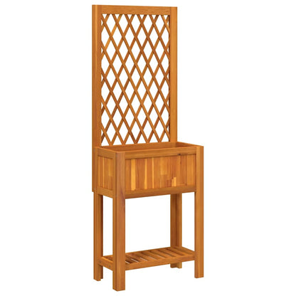 Fioriera con Traliccio e Ripiano 55x29,5x152 cm in Legno Acacia | homemem39