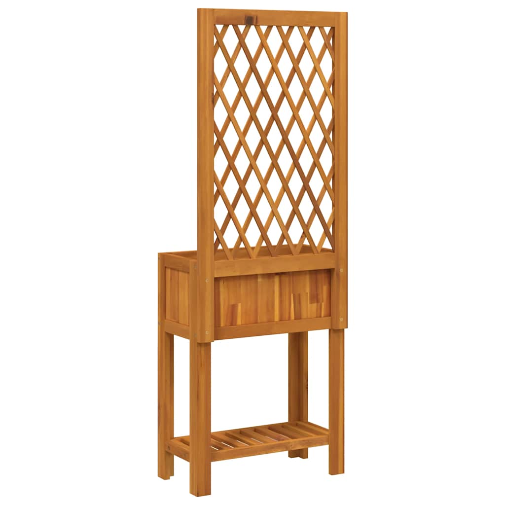 Fioriera con Traliccio e Ripiano 55x29,5x152 cm in Legno Acacia | homemem39