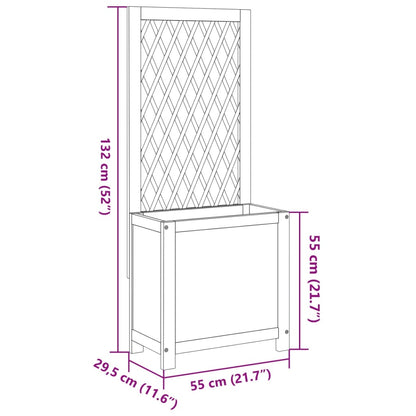 Fioriera con Traliccio 55x29,5x132 cm Legno Massello di Acacia - homemem39