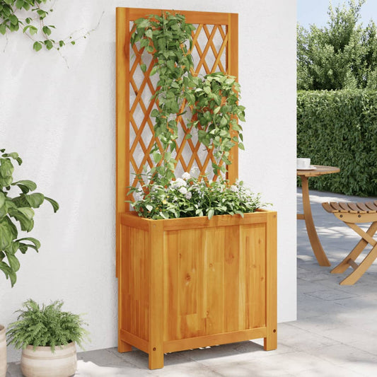 Fioriera con Traliccio 55x29,5x132 cm Legno Massello di Acacia - homemem39