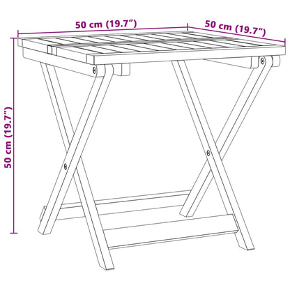 Tavolo da Giardino Pieghevole 50x50x50 cm Legno Massello Acacia - homemem39