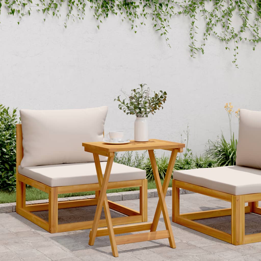 Tavolo da Giardino Pieghevole 50x36x60 cm Legno Massello Acacia | homemem39