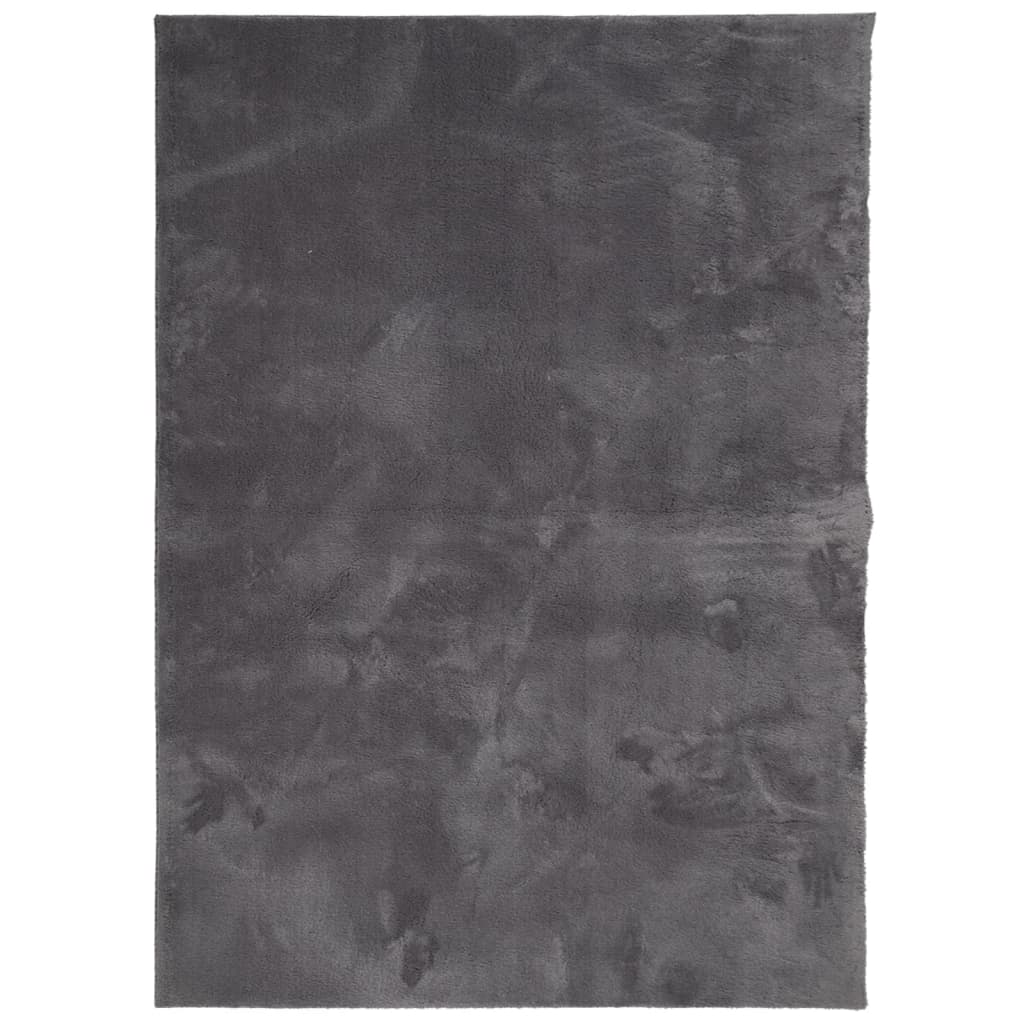 Tappeto Pelo Corto HUARTE Morbido Lavabile Antracite 240x340 cm | homemem39
